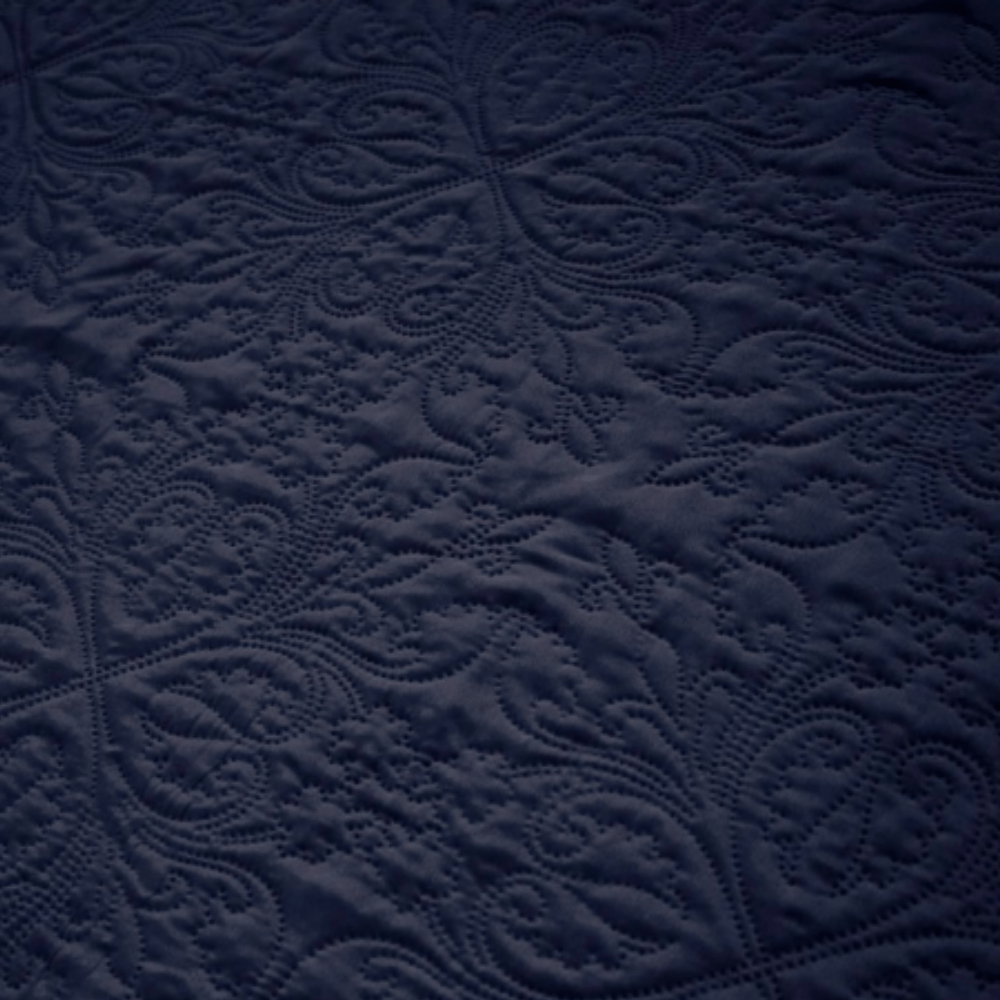Kit Colcha Siena King Lisa Azul Noite - Empório dos Tecidos 