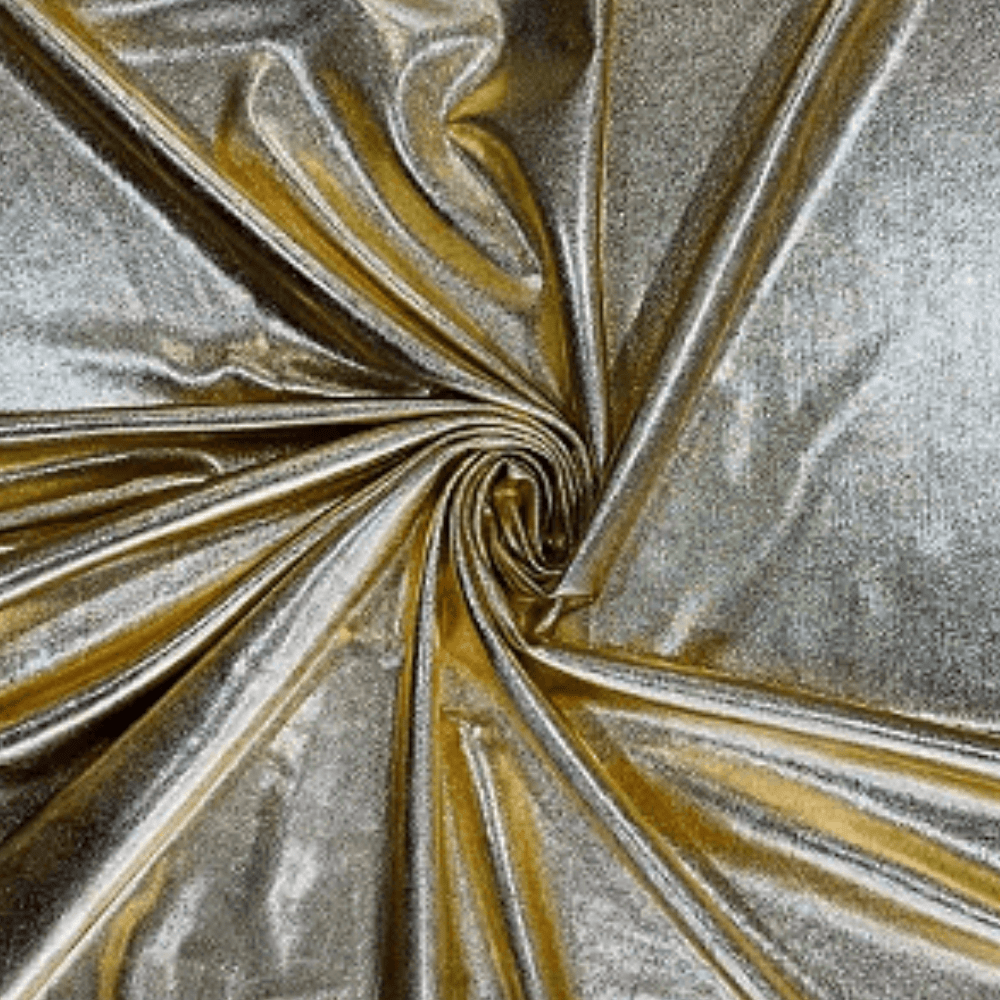Tecido Malha Laminada New Shine Dourada com 50 metros - Empório dos Tecidos 