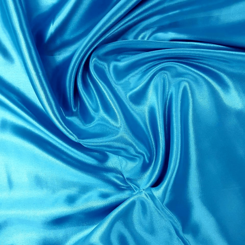 Tecido Cetim com Elastano Azul Turquesa - Empório dos Tecidos 