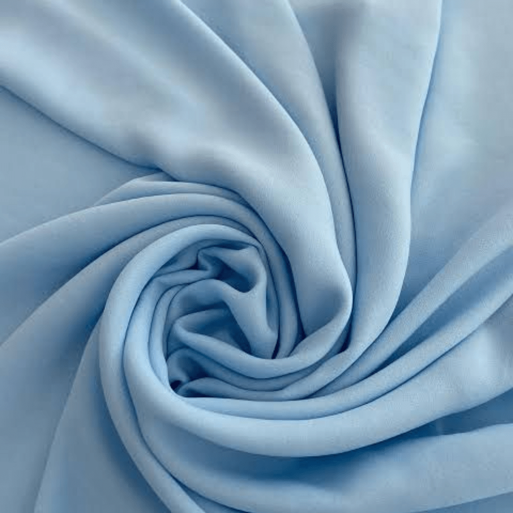 Tecido Crepe Salina Liso Azul Bebê - Empório dos Tecidos 