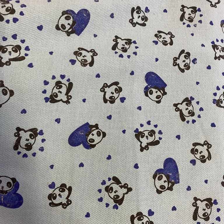 Tecido Flanela Infantil Panda  - Empório dos Tecidos 