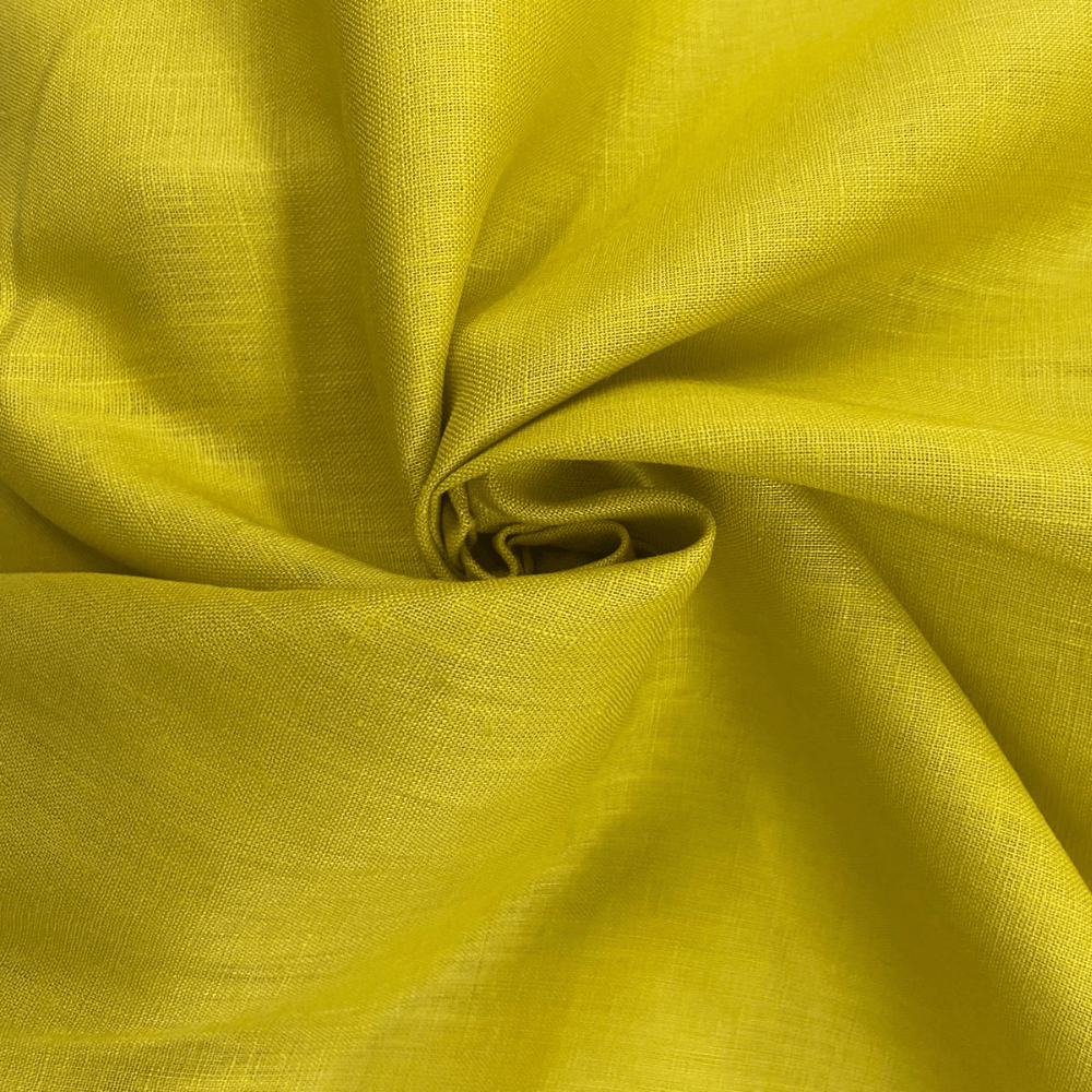 Tecido Linho Puro Amarelo Mostarda  - Empório dos Tecidos 