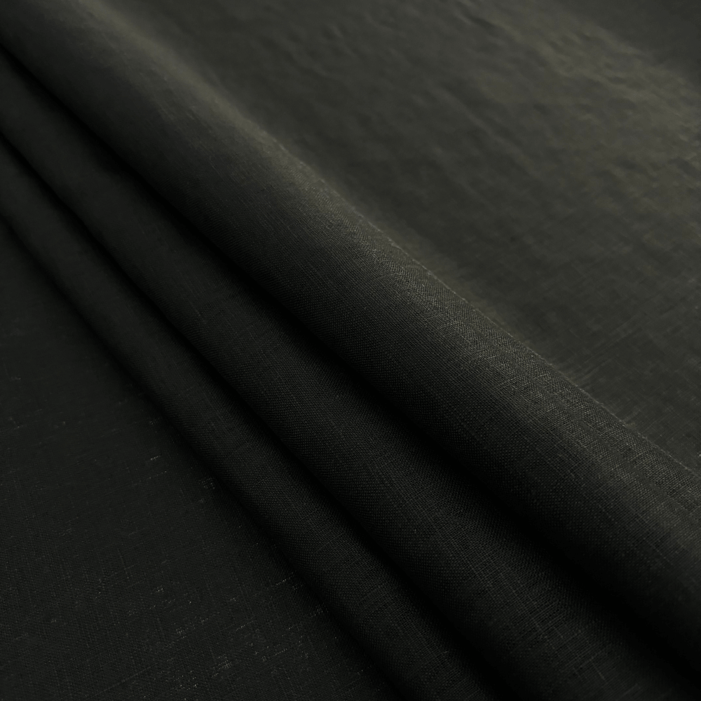 Tecido Linho Puro Preto - Empório dos Tecidos 