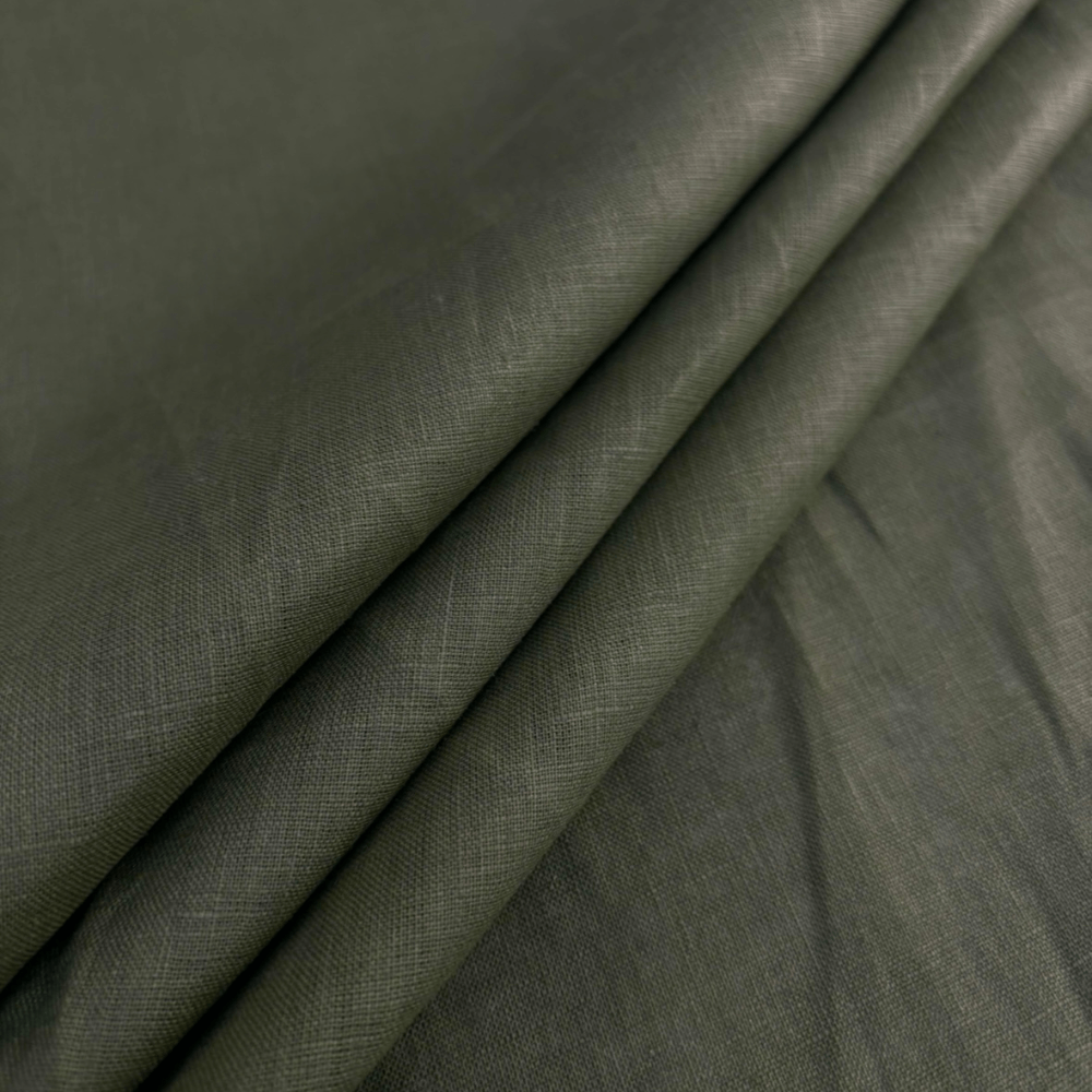 Tecido Linho Puro Verde Militar  - Empório dos Tecidos 