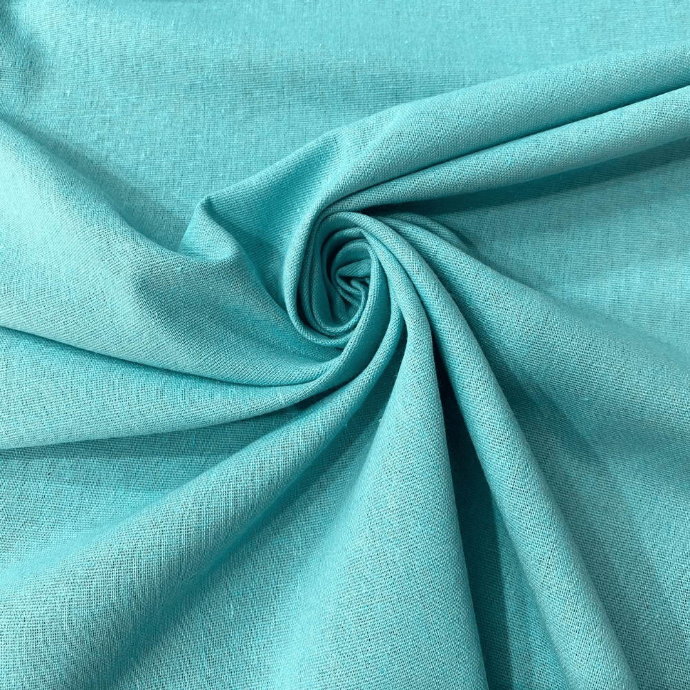 Tecido Linho Misto Azul Tiffany - Empório dos Tecidos 