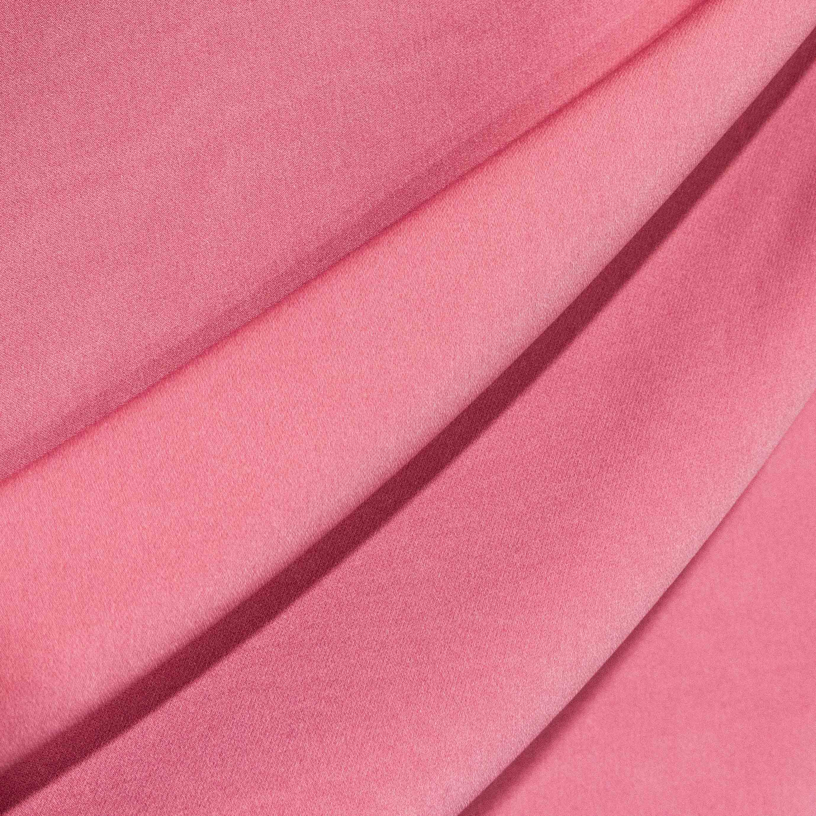 Tecido Crepe New Look Liso Rosa Chiclete  - Empório dos Tecidos 