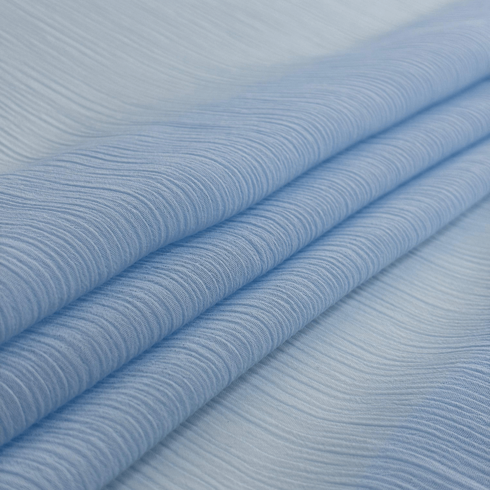 Tecido Musseline Chiffon Azul Bebê - Empório dos Tecidos 