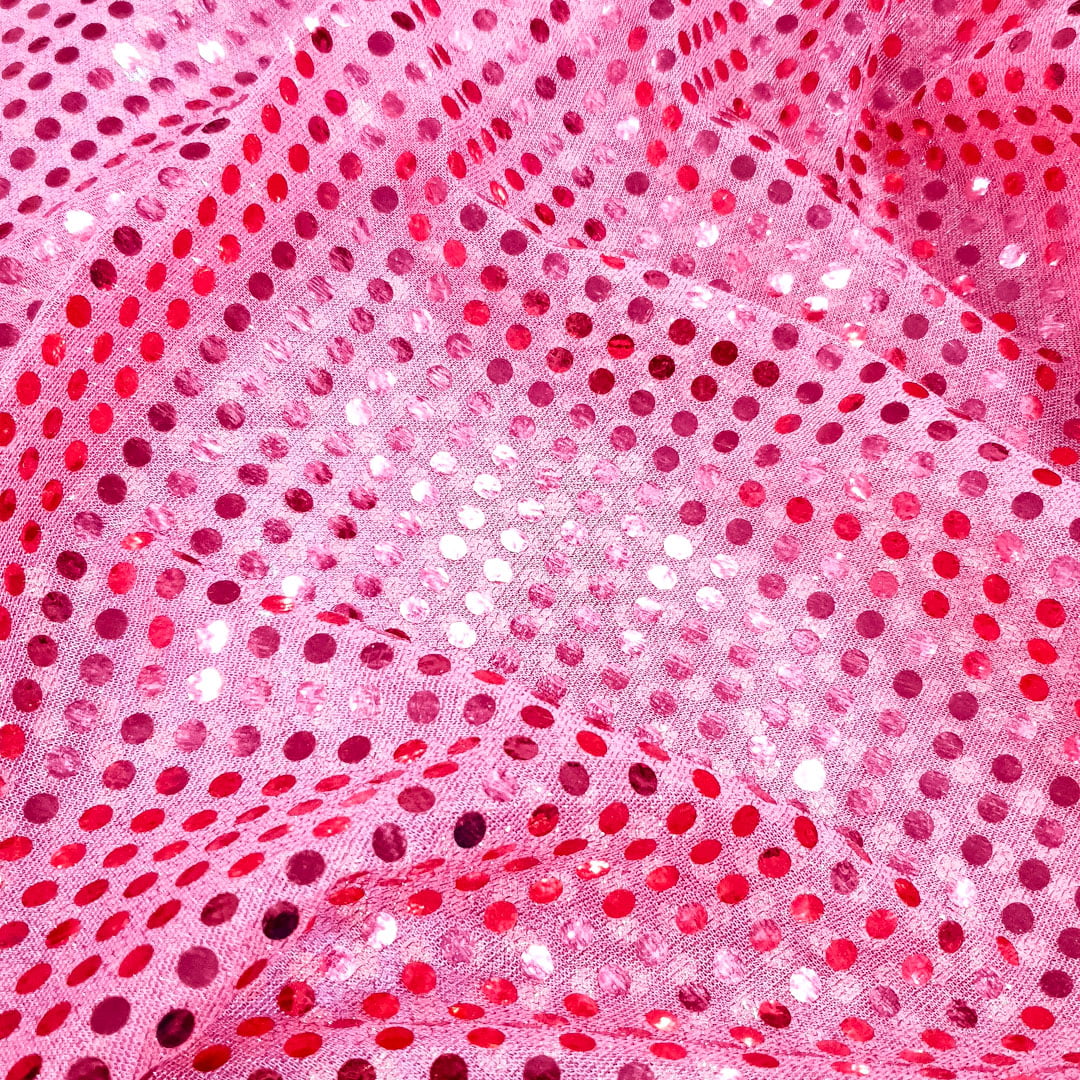 Tecido Paetê Fantasia Rosa - Empório dos Tecidos 