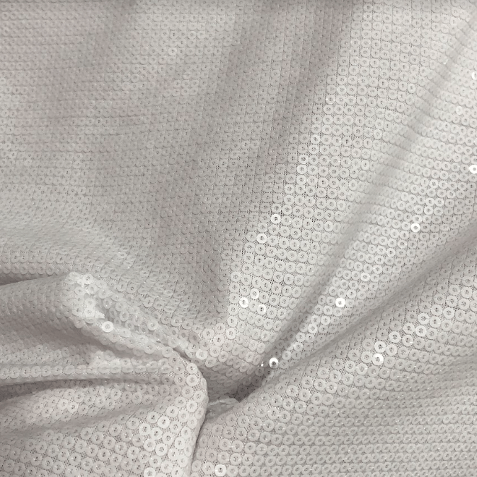 Tecido Paetê Malha Branco - Empório dos Tecidos 