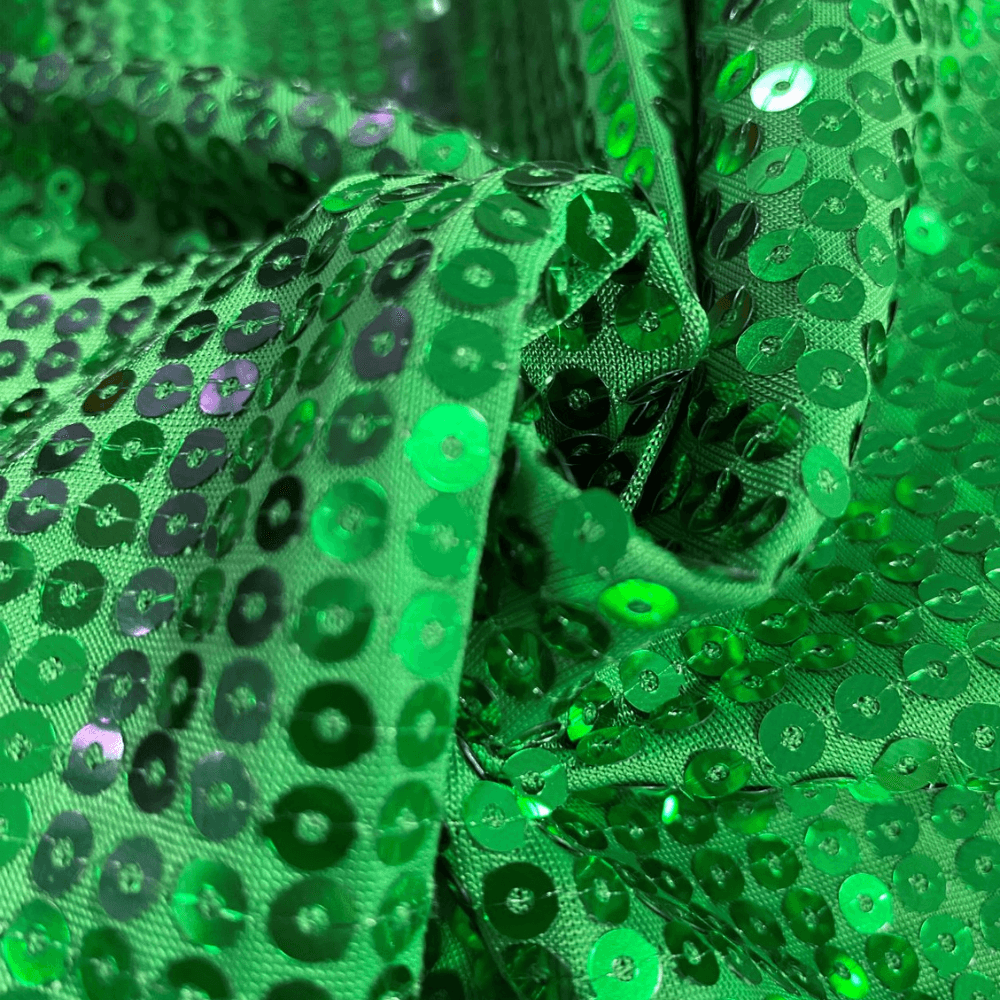 Tecido Paetê Malha Verde Folha - Empório dos Tecidos 