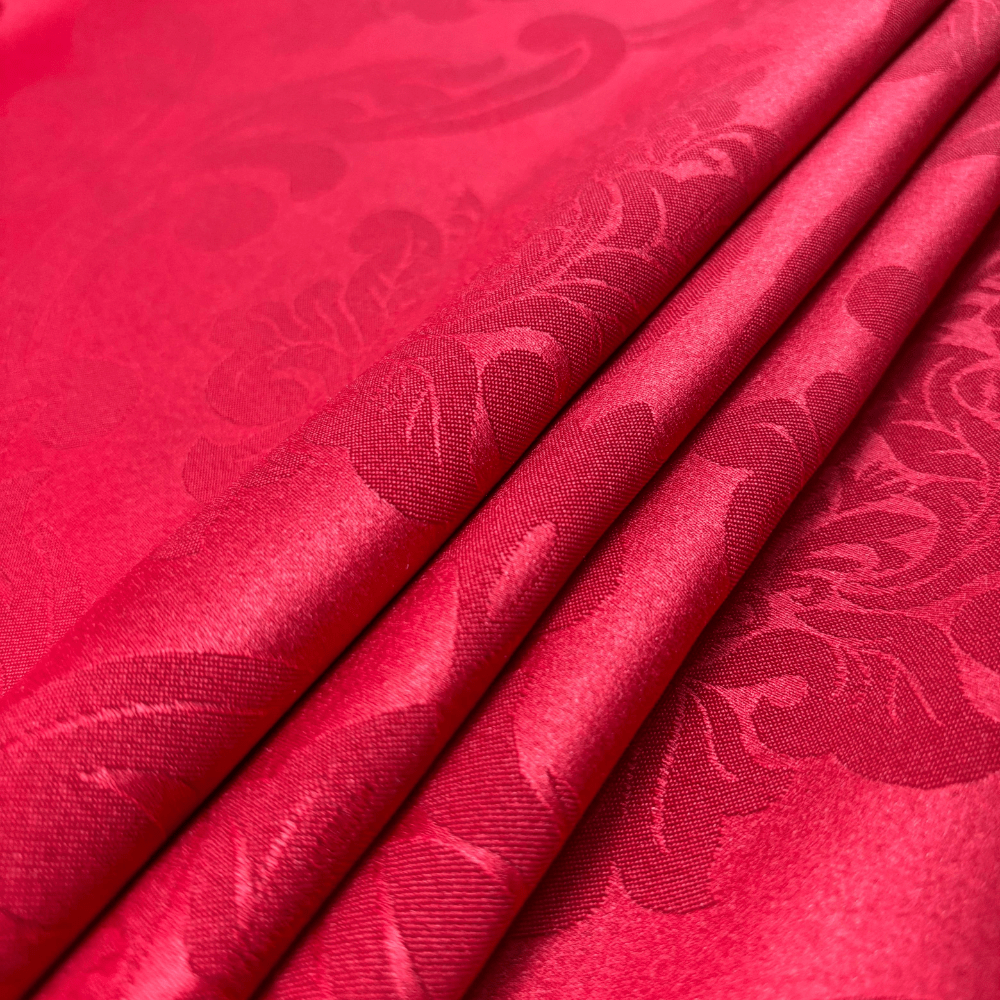 Tecido Jacquard Arabesco Vermelho - Empório dos Tecidos 