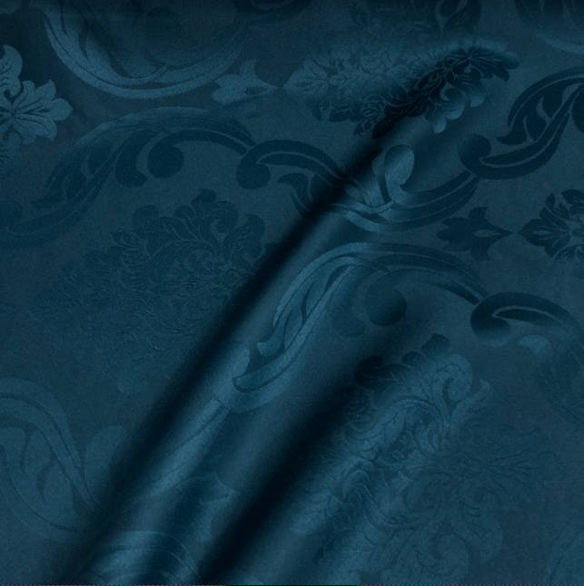 Tecido Jacquard Rococó Azul Petróleo - Empório dos Tecidos 