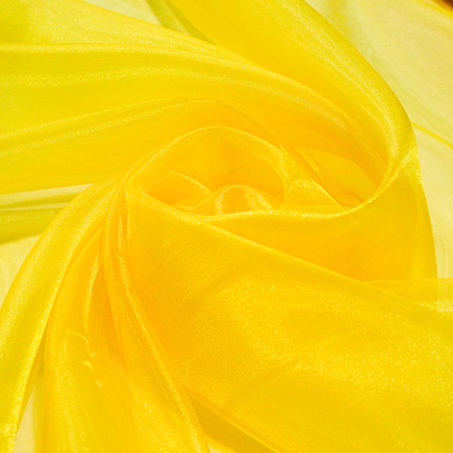Tecido Organza Cristal Amarelo Canário - Empório dos Tecidos 
