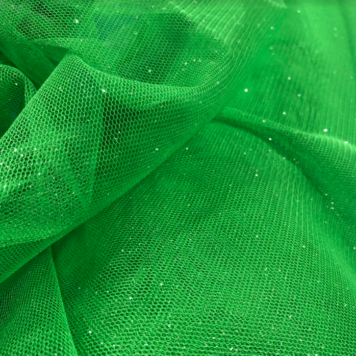 Tecido Tule Glitter Verde Vivo - Empório dos Tecidos 