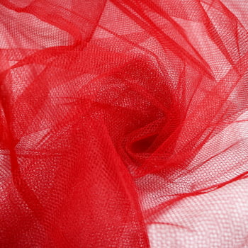 Tecido Filó de Armação Vermelho com 50 metros - Empório dos Tecidos 