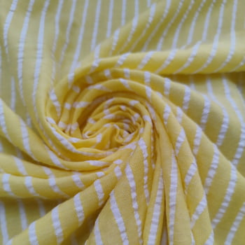 Tecido Anarruga Listras Amarelo  - Empório dos Tecidos 