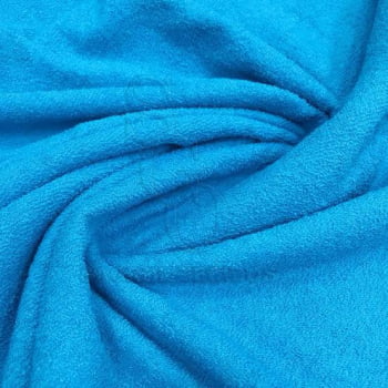 Tecido Atoalhado Felpudo Tinto Azul Turquesa - Empório dos Tecidos 