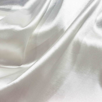 Tecido Cetim com Elastano Branco  - Empório dos Tecidos 