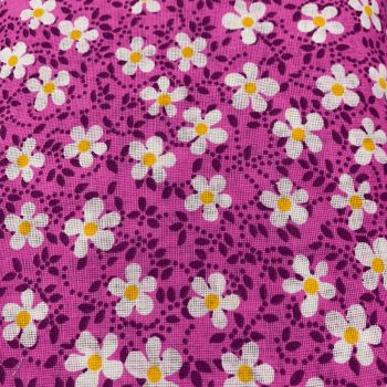 Tecido Chitão Estampado Floral Fundo Rosa 