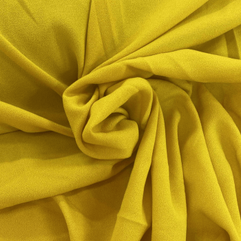 Tecido Crepe Mousson Amarelo Mostarda - Empório dos Tecidos 
