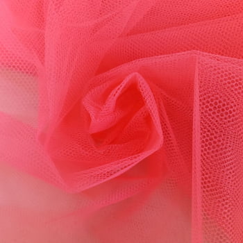 Tecido Filó de Armação Rosa Neon