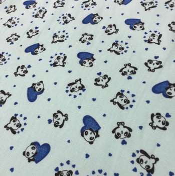 Tecido Flanela Infantil Ursinho Panda Fundo Verde - Empório dos Tecidos 