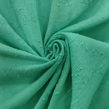 Tecido Crepe Algodão Bordado Verde - Empório dos Tecidos 