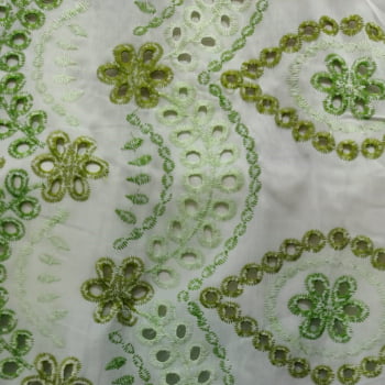 Tecido Laise Bordada Verde - Empório dos Tecidos 