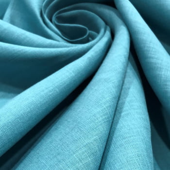 Tecido Linho Puro Azul Bondi  - Empório dos Tecidos 