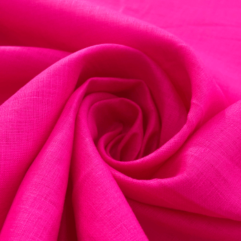 Tecido Linho Puro Rosa Choque - Empório dos Tecidos 