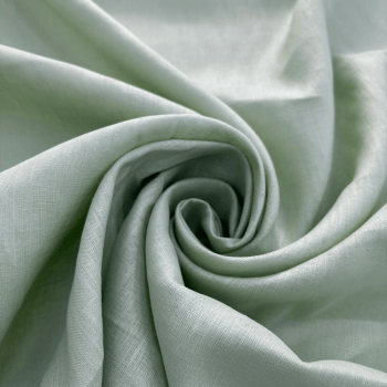 Tecido Linho Puro Verde Menta  - Empório dos Tecidos 