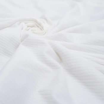 Tecido Malha Canelada Branca - Empório dos Tecidos 