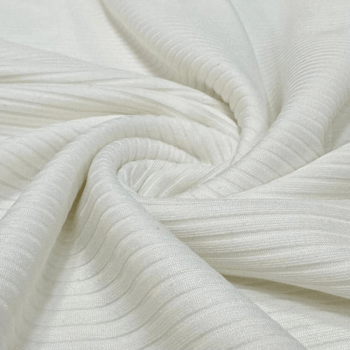 Malha Canelada Off-White - Empório dos Tecidos 