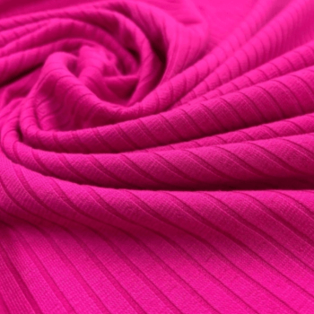 Tecido Malha Canelada Rosa Pink