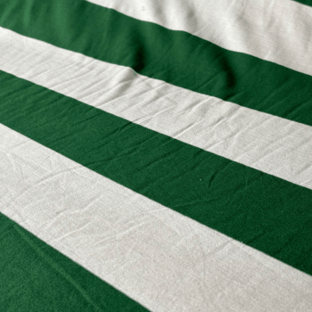 Tecido Malha De Algodão Listras Verde Fundo Off-White - Empório dos Tecidos 