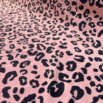 Tecido Malha Suplex Animal Print Fundo Rosa