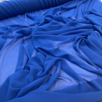 Tecido Musseline Creponada Azul