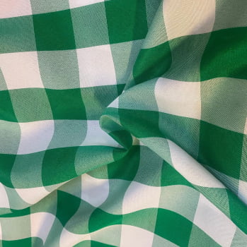 Tecido Oxford Xadrez Verde Bandeira 5cm  - Empório dos Tecidos 