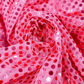 Tecido Paetê Fantasia Rosa - Empório dos Tecidos 