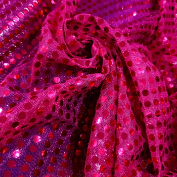 Tecido Paetê Fantasia Rosa Choque - Empório dos Tecidos 