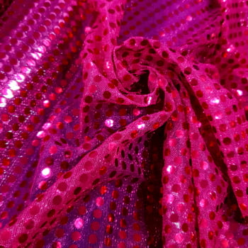 Tecido Paetê Fantasia Rosa Choque - Empório dos Tecidos 