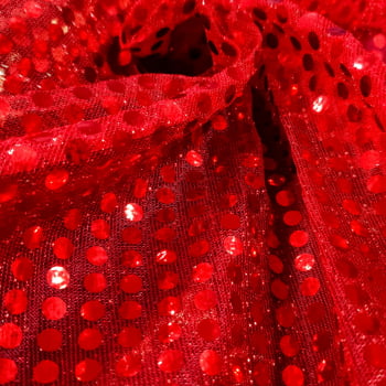 Tecido Paetê Fantasia Vermelho - Empório dos Tecidos 