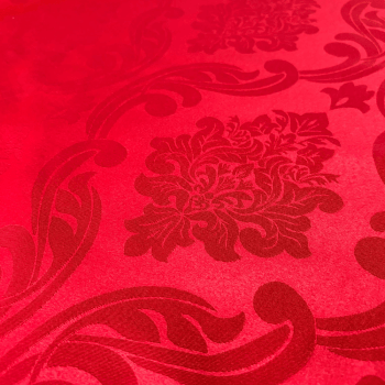 Tecido Jacquard Arabesco Vermelho