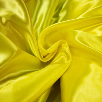 Tecido Cetim Charmousse Amarelo - Empório dos Tecidos 
