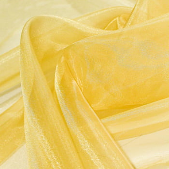 Tecido Organza Amarelo Opaco - Empório dos Tecidos 
