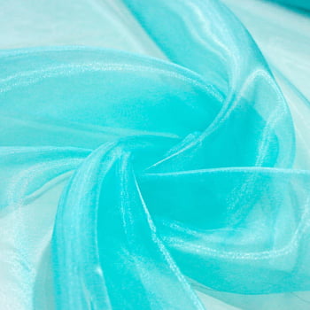 Tecido Organza Azul Tiffany - Empório dos Tecidos 