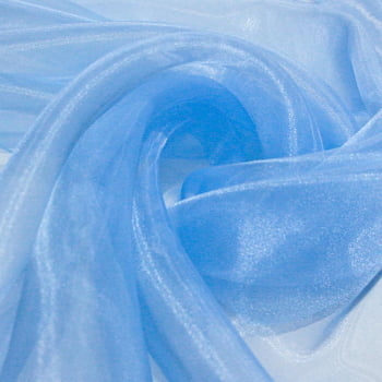 Tecido Organza Cristal Azul Serenity - Empório dos Tecidos 