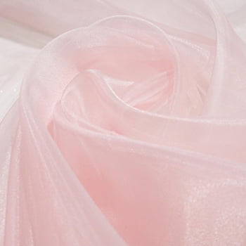 Tecido Organza Cristal Rosa Bebê