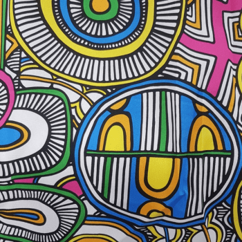 Tecido Oxford Estampado Arte Círculos Coloridos