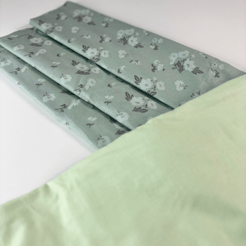 Jogo de Cama Percal Casal Floral Fundo Verde 150 Fios